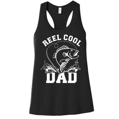 Reel Cool Dad Fishing Daddy Father's Day Gift Women's Racerback Tank