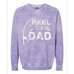 Reel Cool Dad Fishing Daddy Fathers Day Gift Colorblast Crewneck Sweatshirt