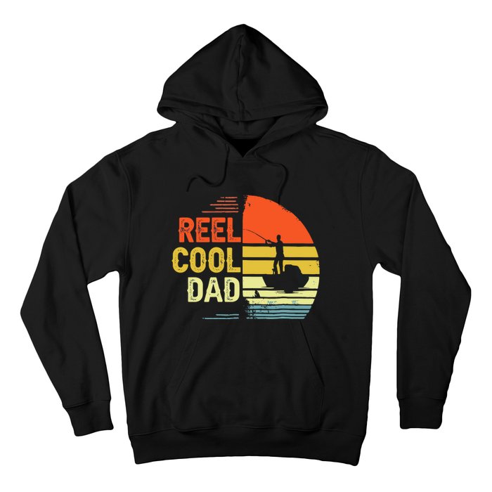 Reel Cool Dad Fisher Daddy Fathers Day Retro Vintage Great Gift Hoodie