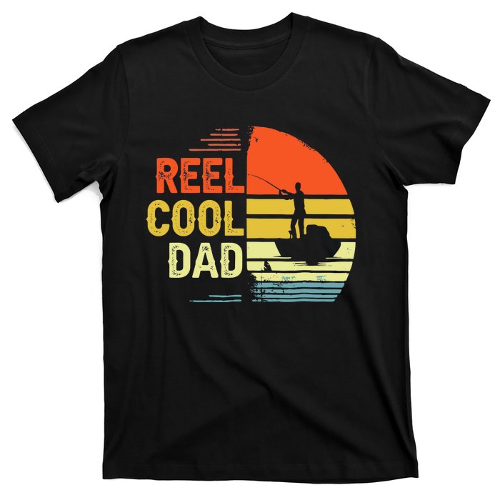 Reel Cool Dad Fisher Daddy Fathers Day Retro Vintage Great Gift T-Shirt