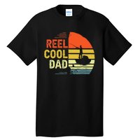 Reel Cool Dad Fisher Daddy Fathers Day Retro Vintage Great Gift Tall T-Shirt