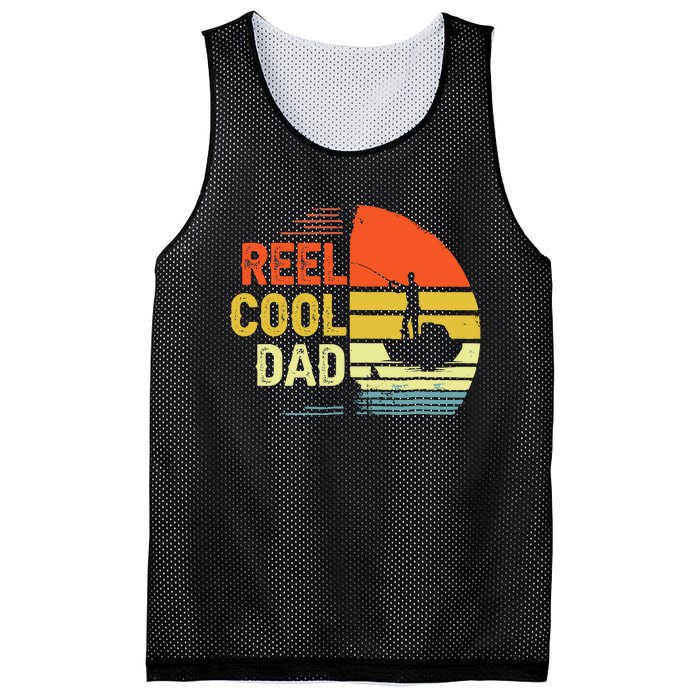 Reel Cool Dad Fisher Daddy Fathers Day Retro Vintage Great Gift Mesh Reversible Basketball Jersey Tank