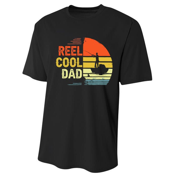 Reel Cool Dad Fisher Daddy Fathers Day Retro Vintage Great Gift Performance Sprint T-Shirt