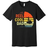 Reel Cool Dad Fisher Daddy Fathers Day Retro Vintage Great Gift Premium T-Shirt