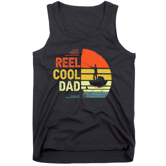 Reel Cool Dad Fisher Daddy Fathers Day Retro Vintage Great Gift Tank Top