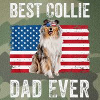 Rough Collie Dad American Flag Collie Dog Lover Owner Funny Legacy Tie Dye Trucker Hat