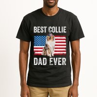 Rough Collie Dad American Flag Collie Dog Lover Owner Funny Tall T-Shirt