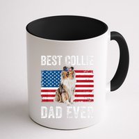 Rough Collie Dad American Flag Collie Dog Lover Owner Funny Mug
