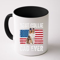 Rough Collie Dad American Flag Collie Dog Lover Owner Funny Mug