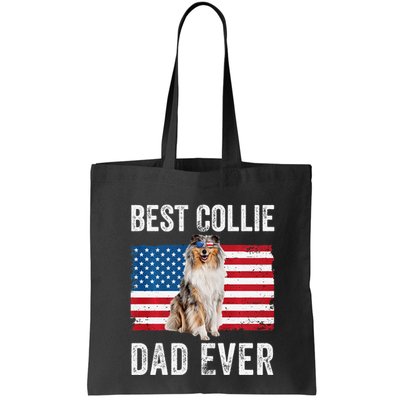 Rough Collie Dad American Flag Collie Dog Lover Owner Funny Bag