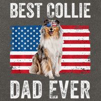 Rough Collie Dad American Flag Collie Dog Lover Owner Funny Cotton Canvas Backpack