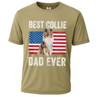 Rough Collie Dad American Flag Collie Dog Lover Owner Funny Cooling Performance Crew T-Shirt