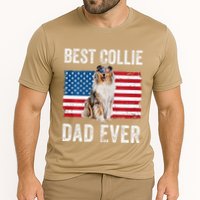 Rough Collie Dad American Flag Collie Dog Lover Owner Funny Cooling Performance Crew T-Shirt
