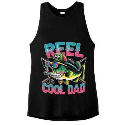 Reel Cool Dad Fishing Fisher Funny Fisherman Fathers Day Ladies PosiCharge Tri-Blend Wicking Tank