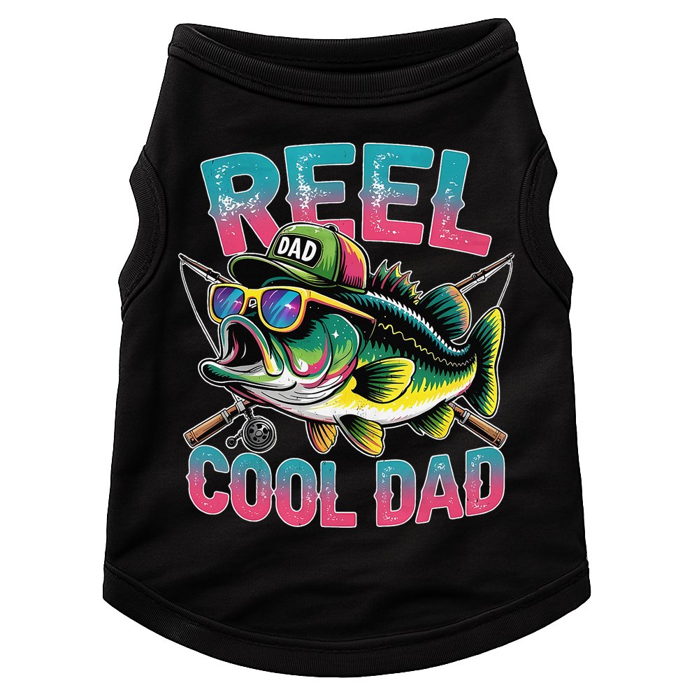 Reel Cool Dad Fishing Fisher Funny Fisherman Fathers Day Doggie Tank