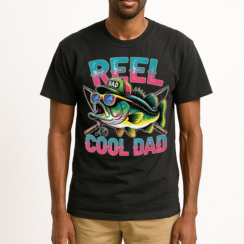 Reel Cool Dad Fishing Fisher Funny Fisherman Fathers Day Tall T-Shirt