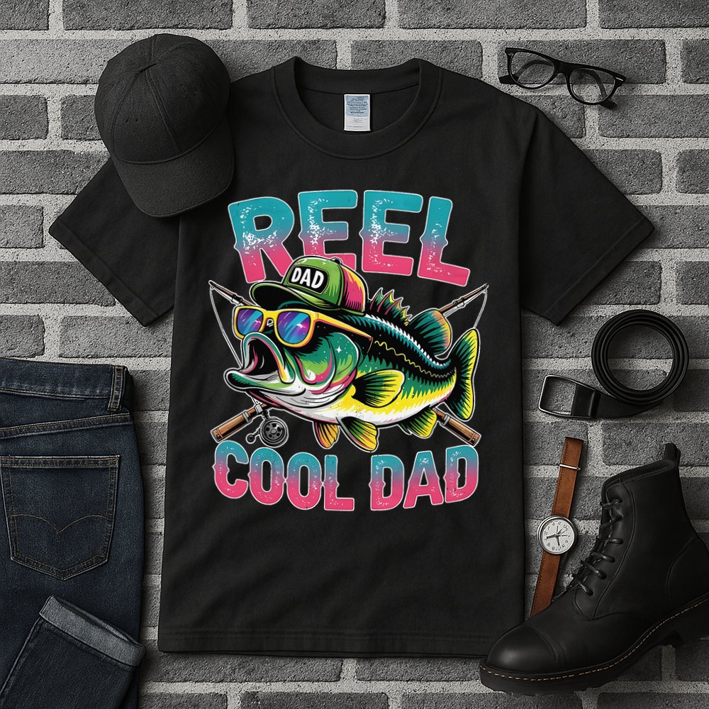 Reel Cool Dad Fishing Fisher Funny Fisherman Fathers Day Tall T-Shirt