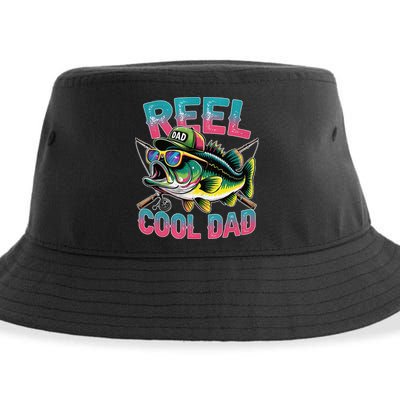 Reel Cool Dad Fishing Fisher Funny Fisherman Fathers Day Sustainable Bucket Hat