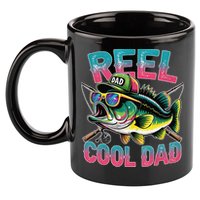 Reel Cool Dad Fishing Fisher Funny Fisherman Fathers Day 11oz C Handle Ceramic Mug