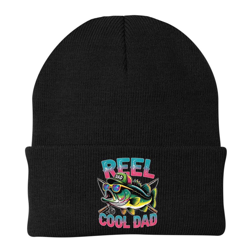 Reel Cool Dad Fishing Fisher Funny Fisherman Fathers Day Beanie