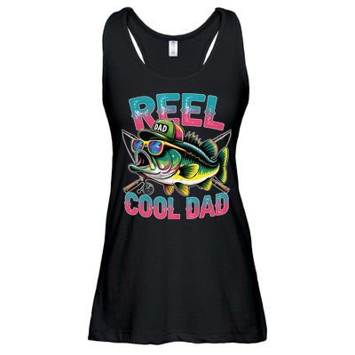 Reel Cool Dad Fishing Fisher Funny Fisherman Fathers Day Ladies Essential Flowy Tank