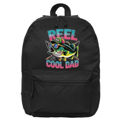 Reel Cool Dad Fishing Fisher Funny Fisherman Fathers Day 16 in Basic Backpack