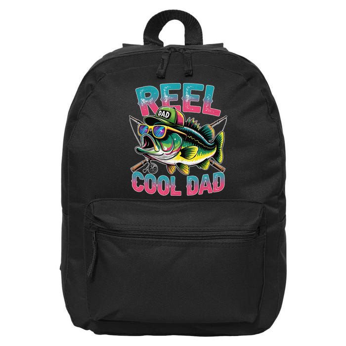 Reel Cool Dad Fishing Fisher Funny Fisherman Fathers Day 16 in Basic Backpack