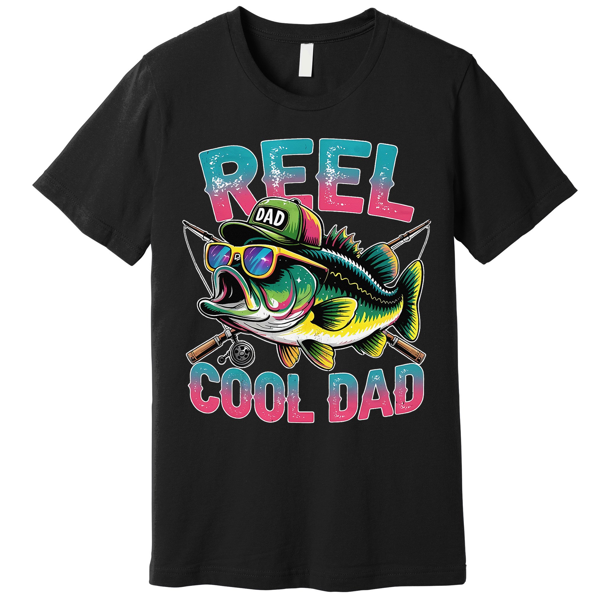 Reel Cool Dad Fishing Fisher Funny Fisherman Fathers Day Premium T-Shirt