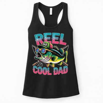 Reel Cool Dad Fishing Fisher Funny Fisherman Fathers Day Womens Tank Top