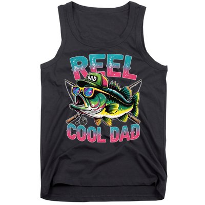 Reel Cool Dad Fishing Fisher Funny Fisherman Fathers Day Tank Top