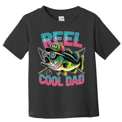 Reel Cool Dad Fishing Fisher Funny Fisherman Fathers Day Toddler T-Shirt