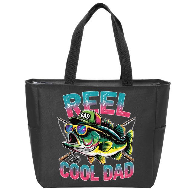Reel Cool Dad Fishing Fisher Funny Fisherman Fathers Day Zip Tote Bag