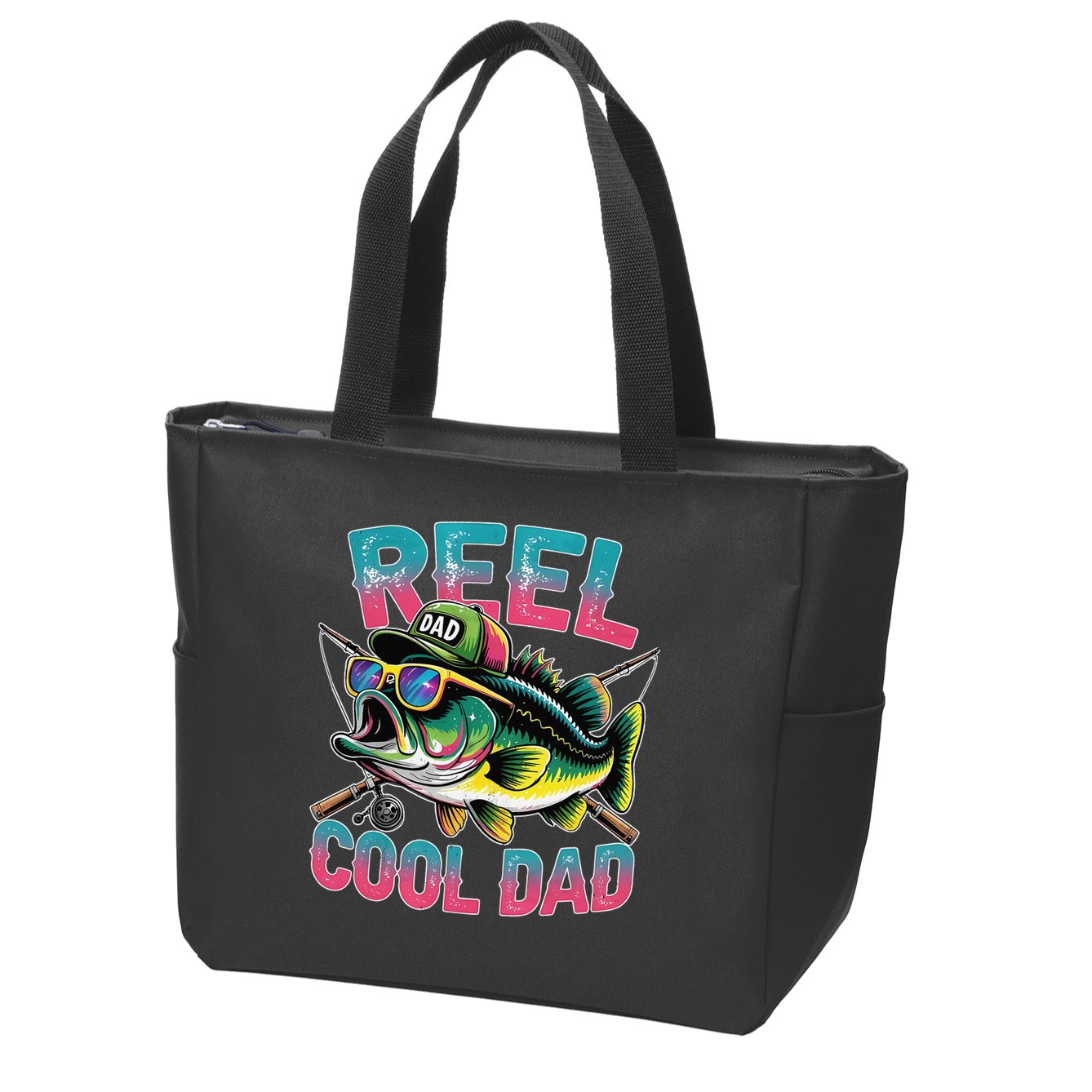 Reel Cool Dad Fishing Fisher Funny Fisherman Fathers Day Zip Tote Bag
