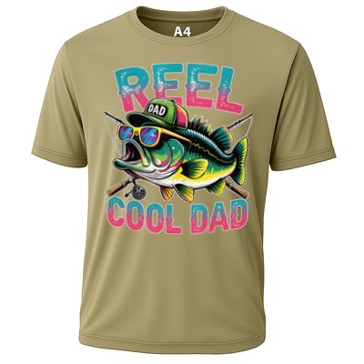 Reel Cool Dad Fishing Fisher Funny Fisherman Fathers Day Cooling Performance Crew T-Shirt