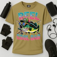 Reel Cool Dad Fishing Fisher Funny Fisherman Fathers Day Cooling Performance Crew T-Shirt