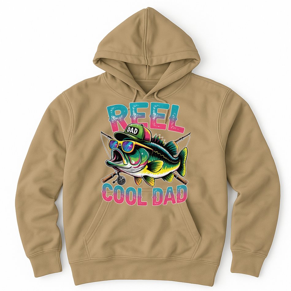 Reel Cool Dad Fishing Fisher Funny Fisherman Fathers Day Hoodie
