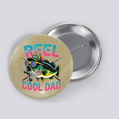Reel Cool Dad Fishing Fisher Funny Fisherman Fathers Day Button
