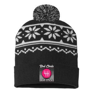 Real Chicks Drive Sticks Manual Transmission Gearbox Car USA-Made Snowflake Beanie