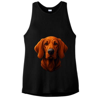 Redbone Coonhound Dog Ladies PosiCharge Tri-Blend Wicking Tank