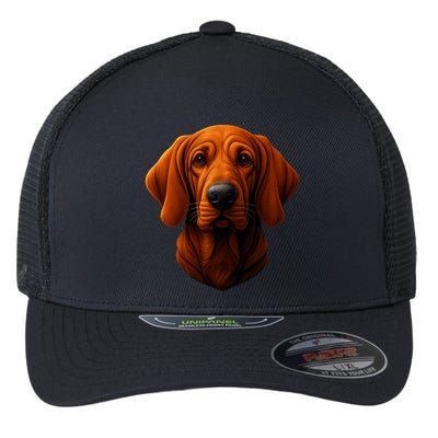 Redbone Coonhound Dog Flexfit Unipanel Trucker Cap
