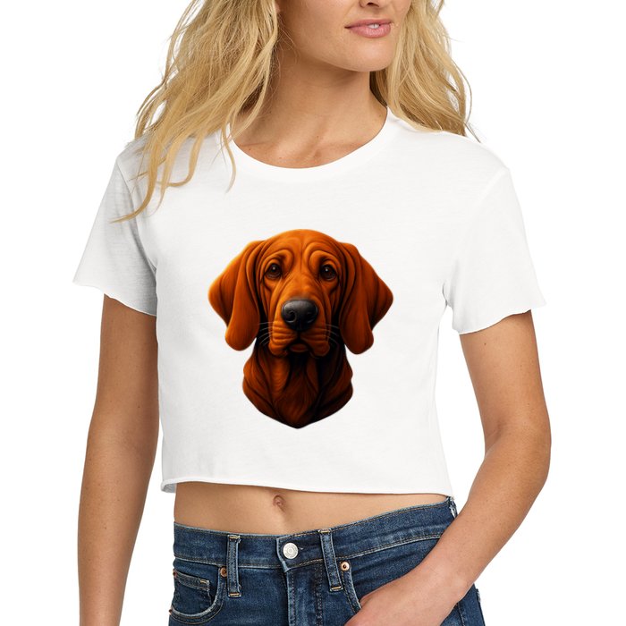 Redbone Coonhound Dog Women's Crop Top Tee