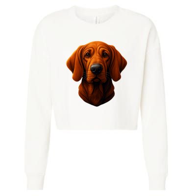 Redbone Coonhound Dog Cropped Pullover Crew