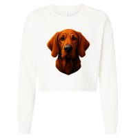 Redbone Coonhound Dog Cropped Pullover Crew