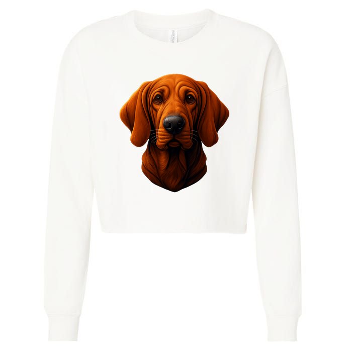 Redbone Coonhound Dog Cropped Pullover Crew