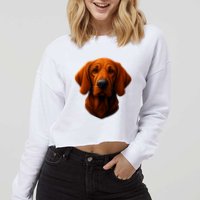 Redbone Coonhound Dog Cropped Pullover Crew