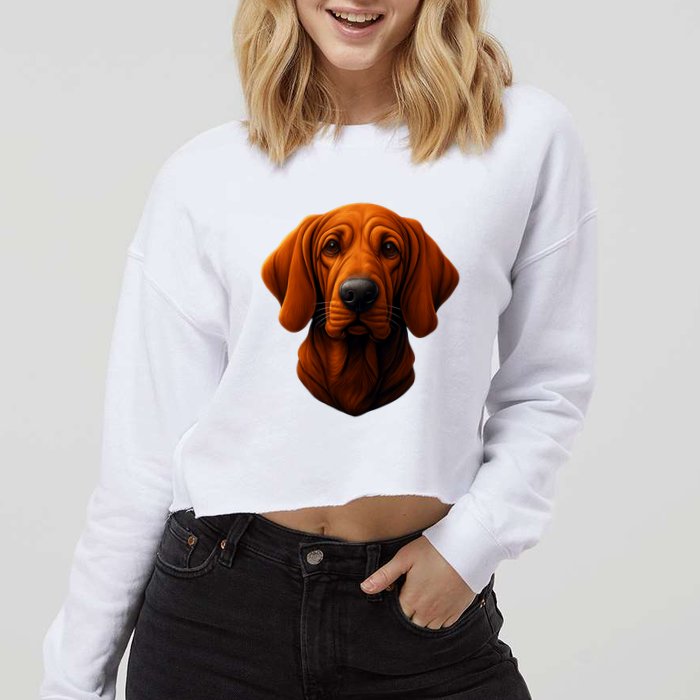 Redbone Coonhound Dog Cropped Pullover Crew