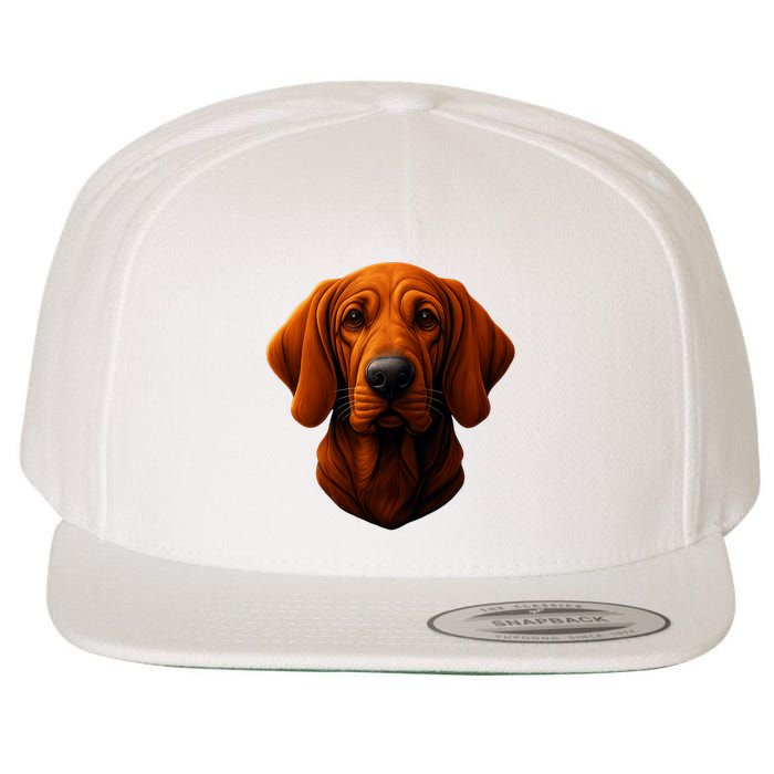 Redbone Coonhound Dog Wool Snapback Cap