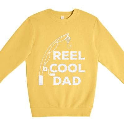 Reel Cool Dad Fishing Daddy Fathers Day Funny Premium Crewneck Sweatshirt