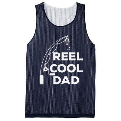 Reel Cool Dad Fishing Daddy Fathers Day Funny Mesh Reversible Basketball Jersey Tank