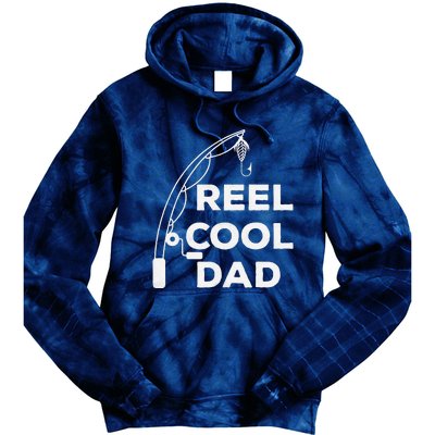 Reel Cool Dad Fishing Daddy Fathers Day Funny Tie Dye Hoodie